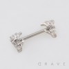 HALLOWEEN SKELETON HANDS GRASPING ENDS 316L SURGICAL STEEL NIPPLE RING